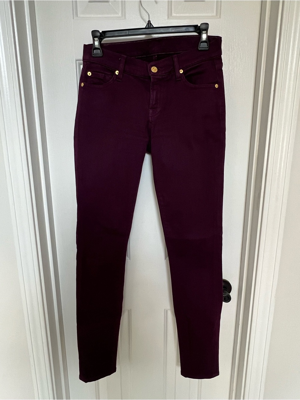 7 For All Mankind Deep Plum Skinny Jeans